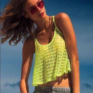 Victoria’s Secret Crochet Flounce neon Tank